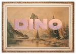 Wayne White; DINO, 2007; acrylic on offset lithograph; 29 x 41 in.